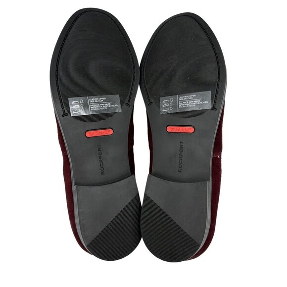 Rockport Womens Size 5 WIDE‎ Perpetua Suede Penny Loafers In Red Shoes Slip-On - Picture 7 of 9
